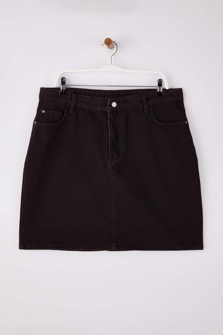 Trendyol Curve Damen Braun Einfarbig Kurz / Mini A-Linie A-Linie Große Größen Röcke - Image 2