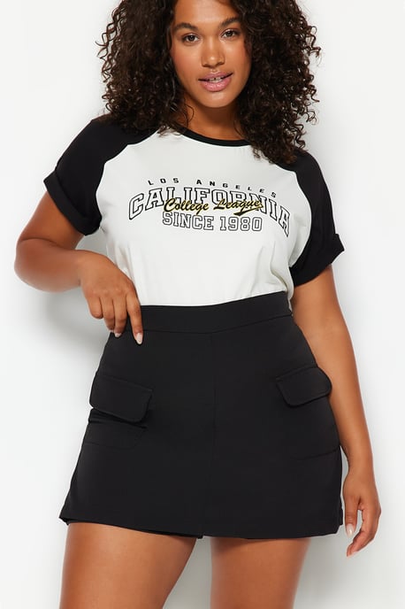 Trendyol Curve Damen Schwarz Einfarbig Kurz / Mini Bleistift Rock Große Größen Röcke - Image 6