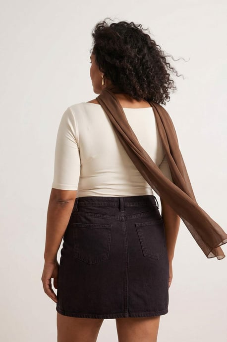Trendyol Curve Damen Braun Einfarbig Kurz / Mini A-Linie A-Linie Große Größen Röcke - Image 5