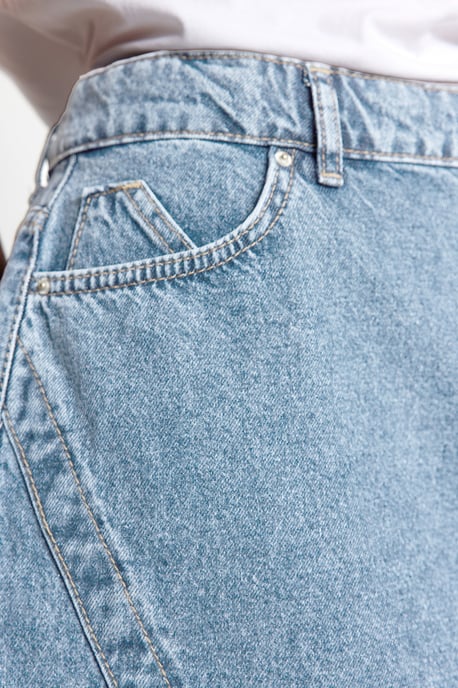 Trendyol Curve Damen Blau Einfarbig Kurz / Mini A-Linie A-Linie Große Größen Röcke - Image 4