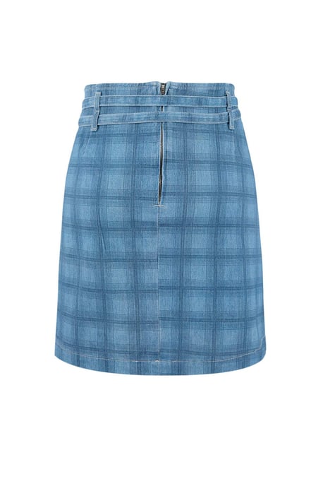 Trendyol Curve Damen Blau Kariert Kurz / Mini A-Linie Große Größen Röcke - Image 5