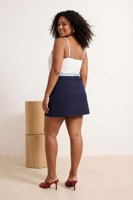 Trendyol Curve Damen Dunkelblau Einfarbig Kurz / Mini Große Größen Röcke - Image 6