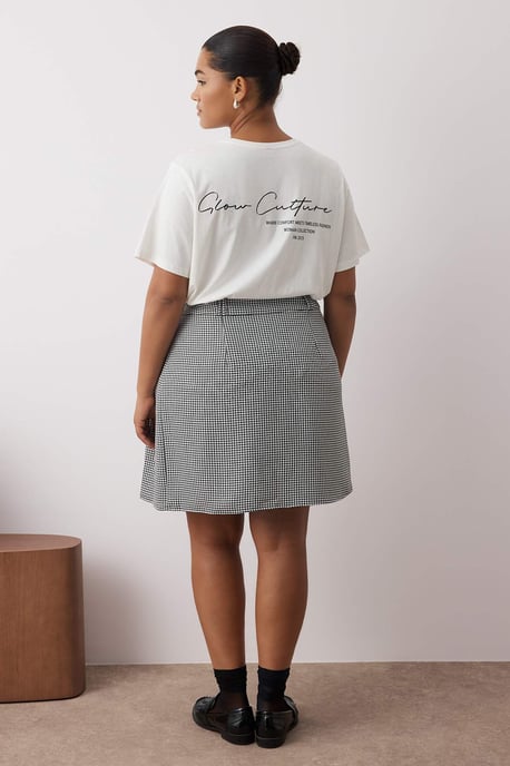 Trendyol Curve Damen Mehrfarbig Hahnentrittmuster Kurz / Mini A-Linie Große Größen Röcke - Image 3
