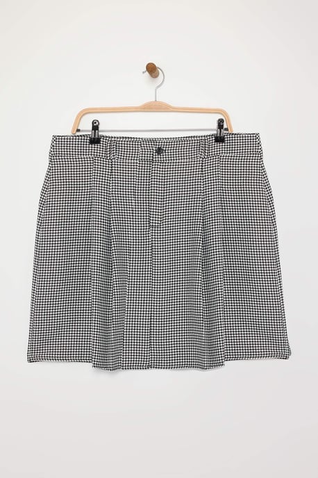 Trendyol Curve Damen Mehrfarbig Hahnentrittmuster Kurz / Mini A-Linie Große Größen Röcke - Image 4