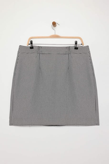 Trendyol Curve Damen Mehrfarbig Hahnentrittmuster Kurz / Mini A-Linie Große Größen Röcke - Image 5