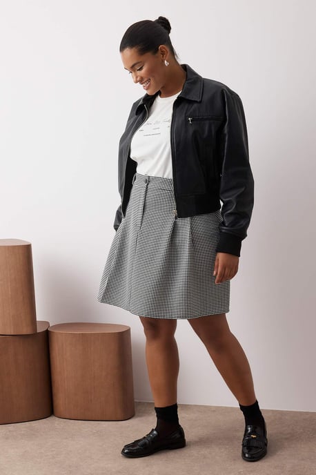 Trendyol Curve Damen Mehrfarbig Hahnentrittmuster Kurz / Mini A-Linie Große Größen Röcke - Image 6
