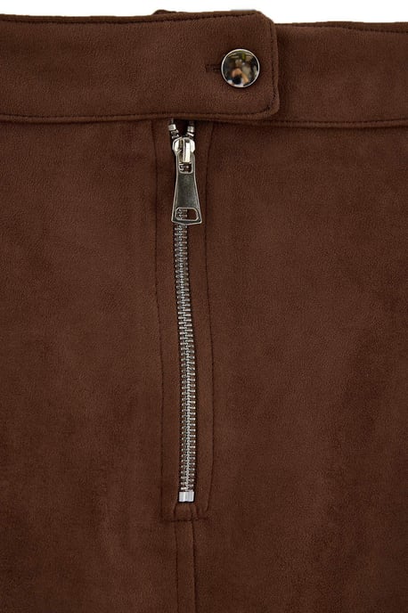 Trendyol Curve Damen Braun Einfarbig Midi Große Größen Röcke - Image 4