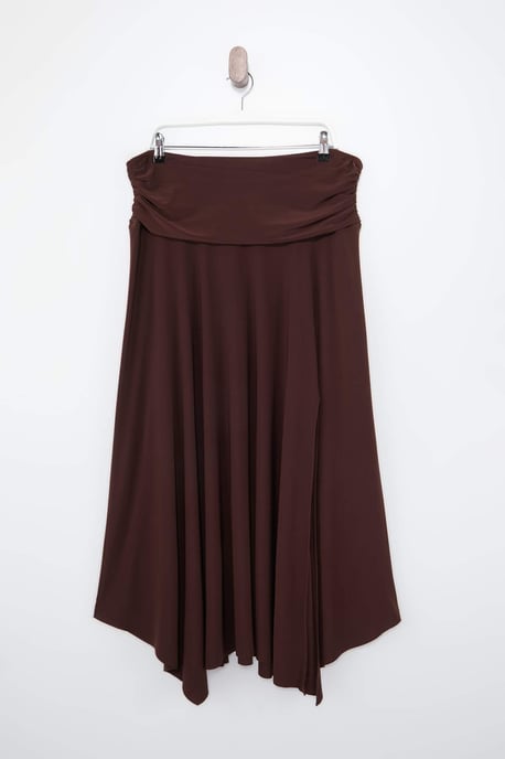 Trendyol Curve Damen Braun Einfarbig Midi Große Größen Röcke - Image 3