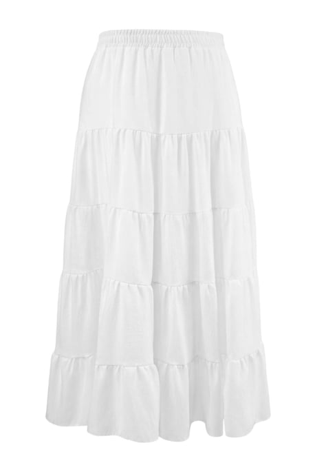 Trendyol Curve Damen Weiß Einfarbig Midi Große Größen Röcke - Image 3