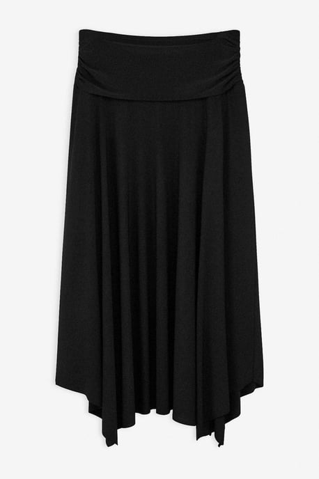 Trendyol Curve Damen Schwarz Einfarbig Midi Große Größen Röcke - Image 4