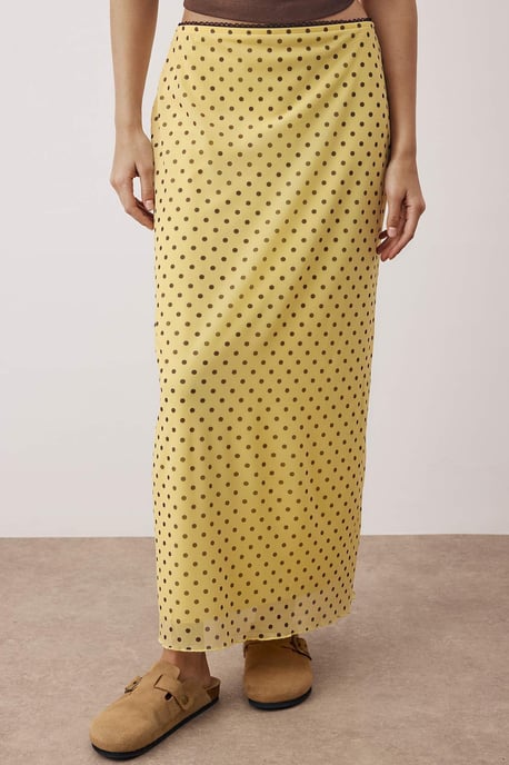 TRENDYOLMİLLA Damen Gelb Kariert Midi Bodycon Bleistift Rock Röcke - Image 2
