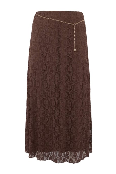 Trendyol Curve Damen Braun Einfarbig Midi Große Größen Röcke - Image 3