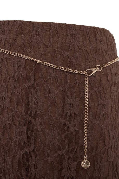 Trendyol Curve Damen Braun Einfarbig Midi Große Größen Röcke - Image 4