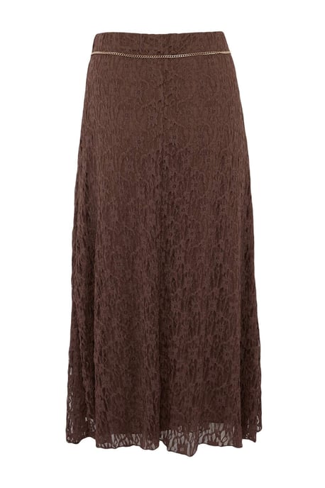 Trendyol Curve Damen Braun Einfarbig Midi Große Größen Röcke - Image 5