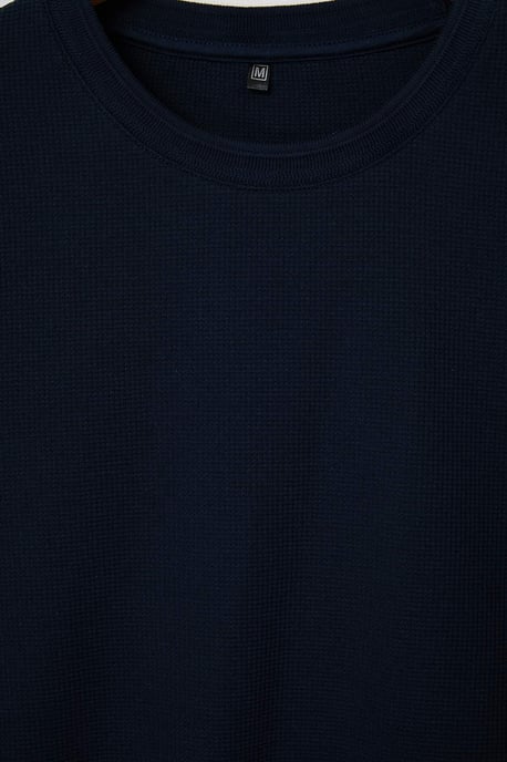 TRENDYOL MAN Herren Dunkelblau Einfarbig Lang Regular Fit Sweatshirts - Image 5