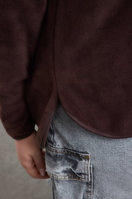 Trendyol Curve Damen Braun Einfarbig Lang Oversize Große Größen Sweatshirts - Image 3