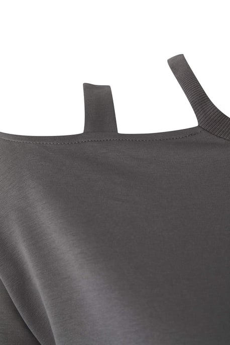 Trendyol Curve Damen Grau Einfarbig Lang Oversize Große Größen Sweatshirts - Image 5