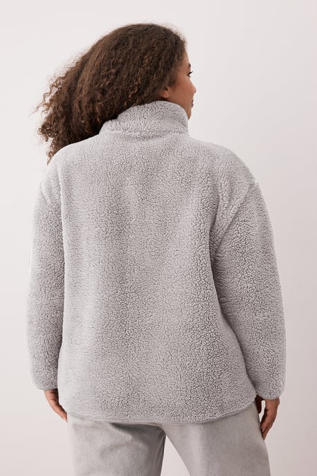 Trendyol Curve Damen Grau Einfarbig Lang Oversize Große Größen Sweatshirts - Image 4