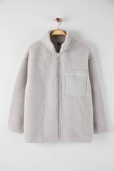 Trendyol Curve Damen Grau Einfarbig Lang Oversize Große Größen Sweatshirts - Image 5