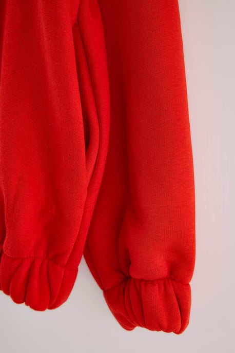 Trendyol Curve Damen Rot Einfarbig Lang Oversize Große Größen Sweatshirts - Image 5