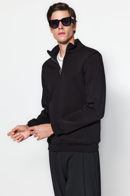 TRENDYOL MAN Herren Schwarz Animal-Print Lang Regular Fit Sweatshirts - Image 4