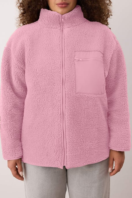 Trendyol Curve Damen Rosa Einfarbig Lang Oversize Große Größen Sweatshirts - Image 2