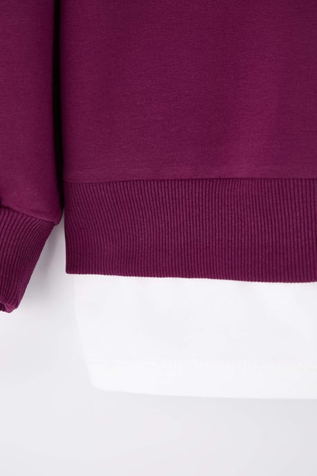Trendyol Curve Damen Lila Einfarbig Lang Oversize Große Größen Sweatshirts - Image 5