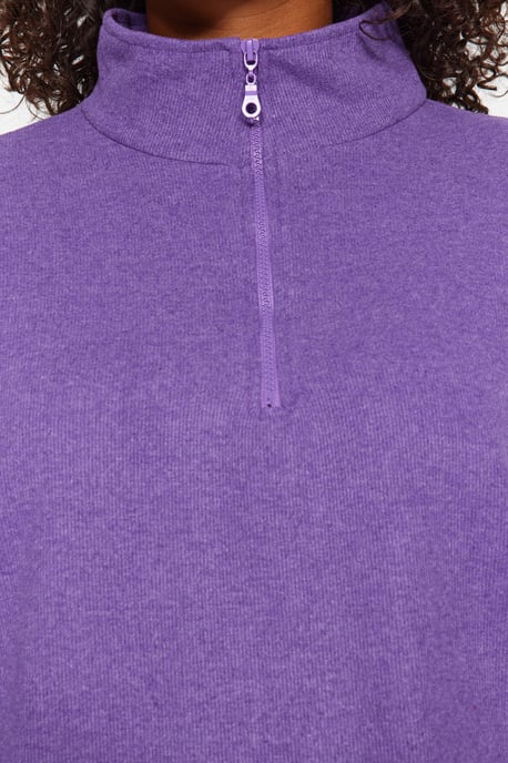 Trendyol Curve Damen Lila Einfarbig Lang Oversize Große Größen Sweatshirts - Image 3
