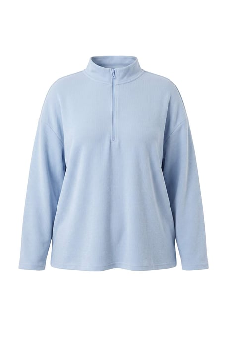 Trendyol Curve Damen Blau Einfarbig Lang Oversize Große Größen Sweatshirts - Image 4