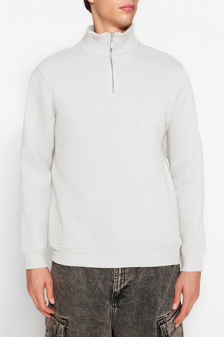 TRENDYOL MAN Herren Ecru Animal-Print Lang Regular Fit Sweatshirts - Image 3