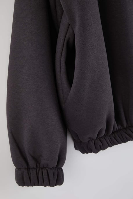 Trendyol Curve Damen Grau Einfarbig Lang Oversize Große Größen Sweatshirts - Image 5