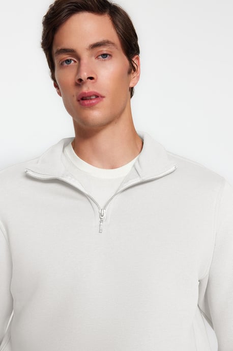 TRENDYOL MAN Herren Ecru Animal-Print Lang Regular Fit Sweatshirts - Image 6