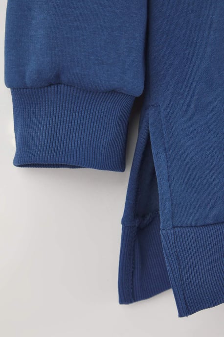 Trendyol Curve Damen Dunkelblau Einfarbig Lang Oversize Große Größen Sweatshirts - Image 5