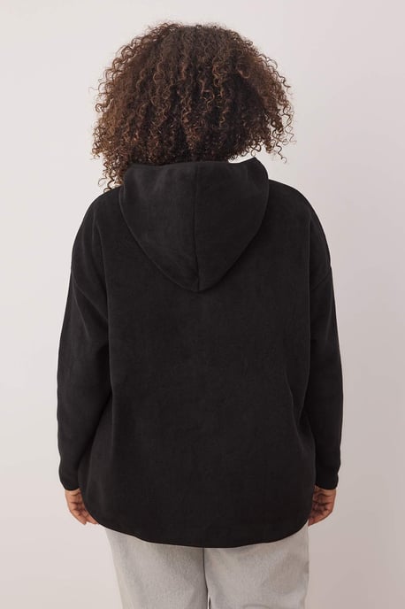 Trendyol Curve Damen Schwarz Einfarbig Lang Oversize Große Größen Sweatshirts - Image 4