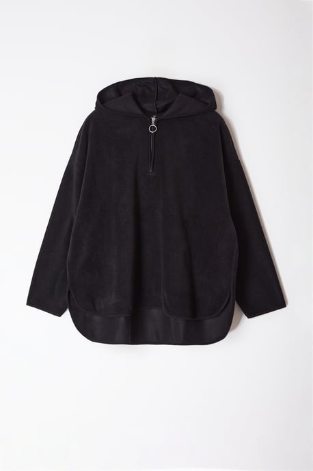 Trendyol Curve Damen Schwarz Einfarbig Lang Oversize Große Größen Sweatshirts - Image 5
