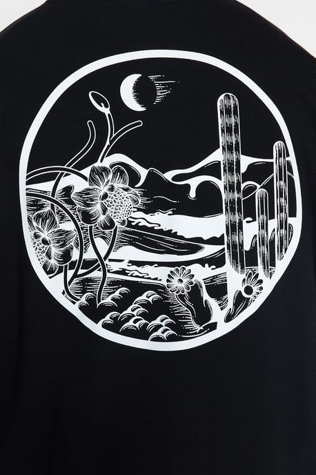 TRENDYOL MAN Herren Schwarz Tropisch Lang Oversize Große Größen Sweatshirts - Image 5