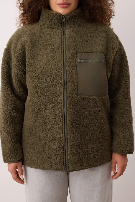 Trendyol Curve Damen Khaki Einfarbig Lang Oversize Große Größen Sweatshirts - Image 3