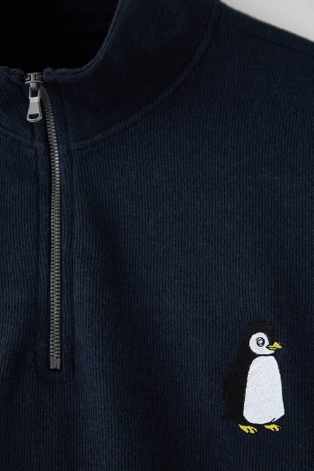 TRENDYOL MAN Herren Dunkelblau Einfarbig Lang Oversize Große Größen Sweatshirts - Image 2