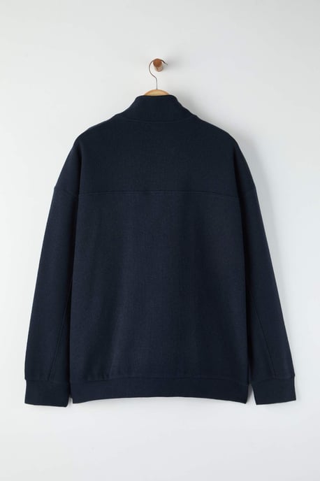 TRENDYOL MAN Herren Dunkelblau Einfarbig Lang Oversize Große Größen Sweatshirts - Image 4