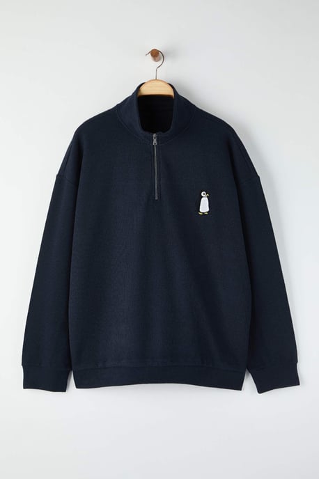 TRENDYOL MAN Herren Dunkelblau Einfarbig Lang Oversize Große Größen Sweatshirts - Image 5
