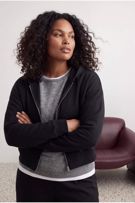 Trendyol Curve Damen Schwarz Einfarbig Lang, Regular Fit Große Größen Sweatshirts - Image 1