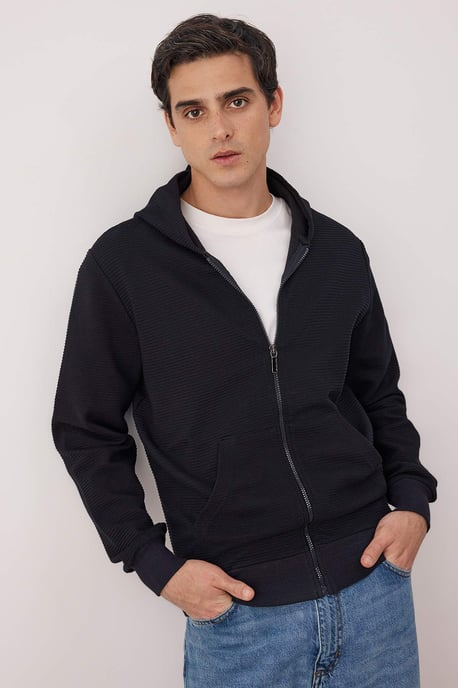 TRENDYOL MAN Herren Dunkelblau Einfarbig Lang Regular Fit Sweatshirts - Image 1