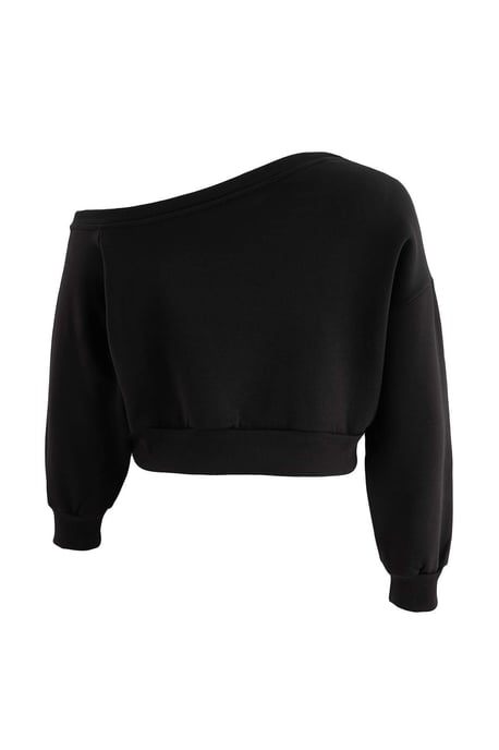 Trendyol Curve Damen Schwarz Einfarbig Lang, Regular Fit Große Größen Sweatshirts - Image 2