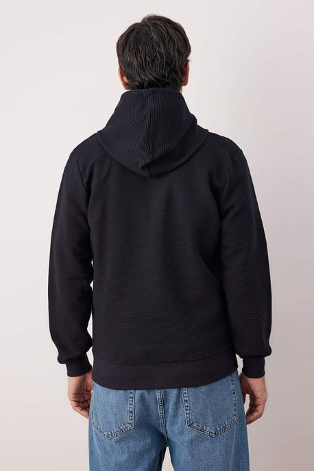 TRENDYOL MAN Herren Dunkelblau Einfarbig Lang Regular Fit Sweatshirts - Image 3