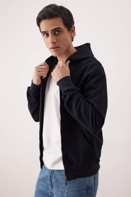 TRENDYOL MAN Herren Dunkelblau Einfarbig Lang Regular Fit Sweatshirts - Image 6