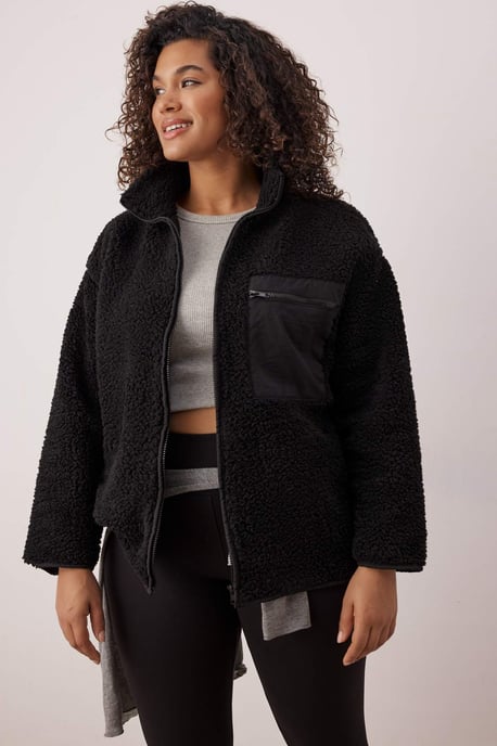 Trendyol Curve Damen Schwarz Einfarbig Lang Oversize Große Größen Sweatshirts - Image 1