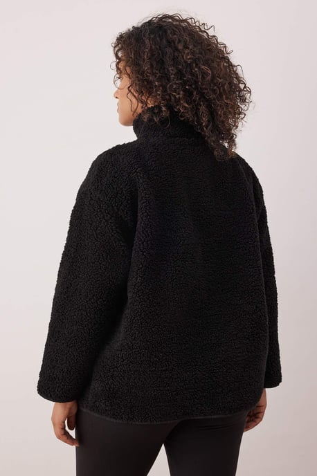 Trendyol Curve Damen Schwarz Einfarbig Lang Oversize Große Größen Sweatshirts - Image 3