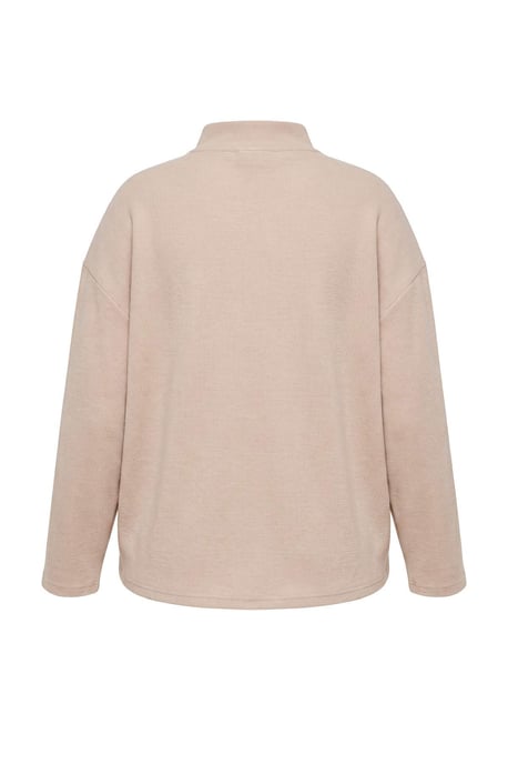 Trendyol Curve Damen Beige Einfarbig Lang Oversize Große Größen Sweatshirts - Image 5