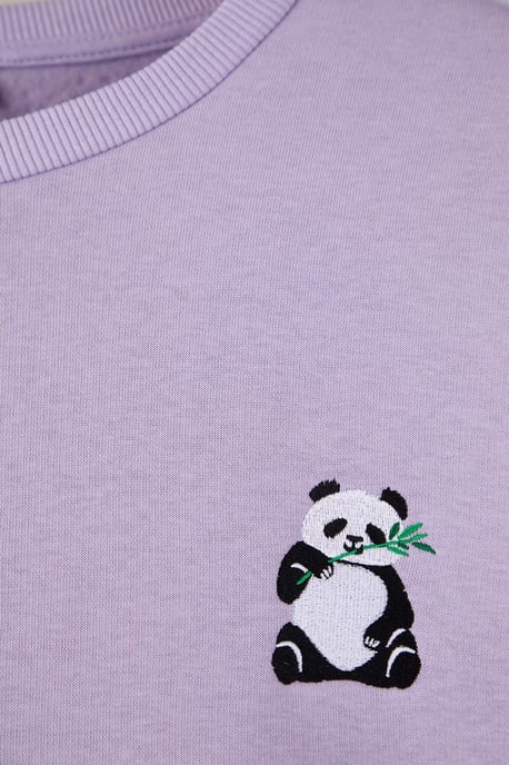 Trendyol Curve Damen Lila Animal-Print Lang Regular Fit Große Größen Sweatshirts - Image 5