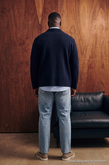 TRENDYOL MAN Herren Dunkelblau Einfarbig Lang Oversize Große Größen Sweatshirts - Image 3